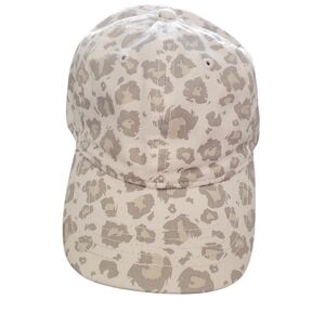 Time and Tru Women's Snow Leopard Blank Washed Cotton Twill Baseball Hat White